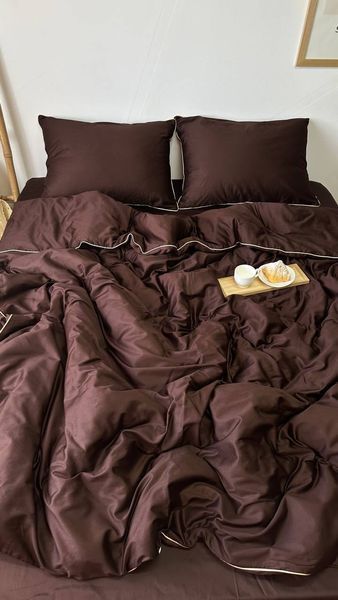 Комплект постільної білизни Сатин Choco 1189 фото